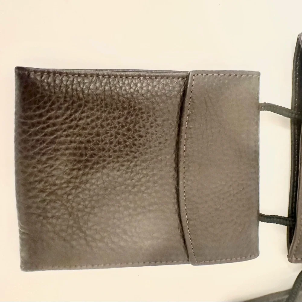 DORSA Leather Traveling Pouch for passport with wallet. Hand crafted. Brown